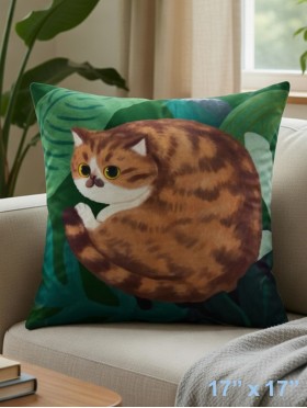 Scottish Fold Print Cushion and Filler 